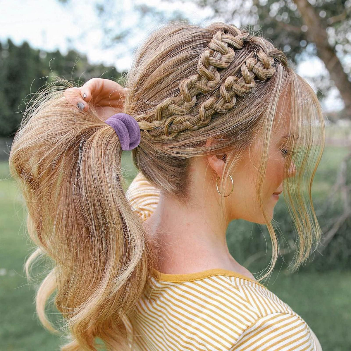 Bessrung hair ties on a wooden surface