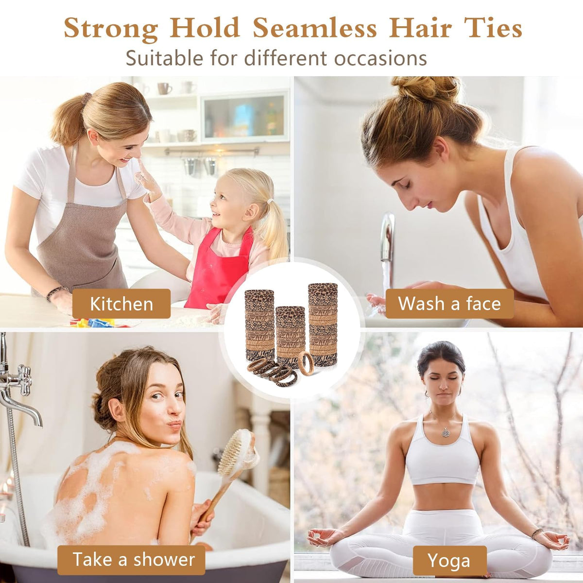Bessrung Leopard Hair Ties assorted styles