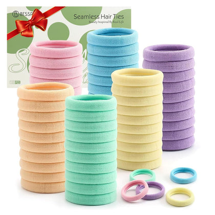 Bessrung thick spring hair ties in assorted colours front view