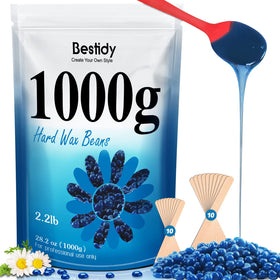 Bestidy Hard Wax Beads 1000g blue package front view