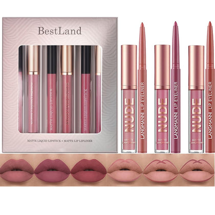BestLand 6Pcs Matte Liquid Lipstick set front view with packaging