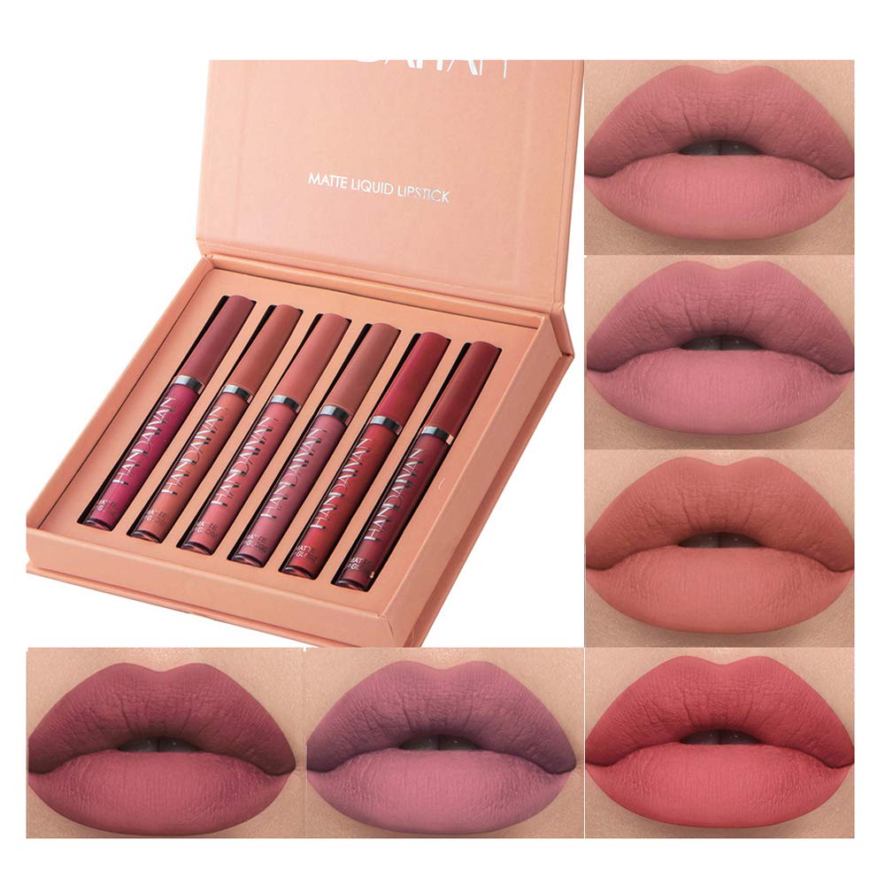 BestLand 6Pcs Matte Liquid Lipstick Set front view with six vibrant shades