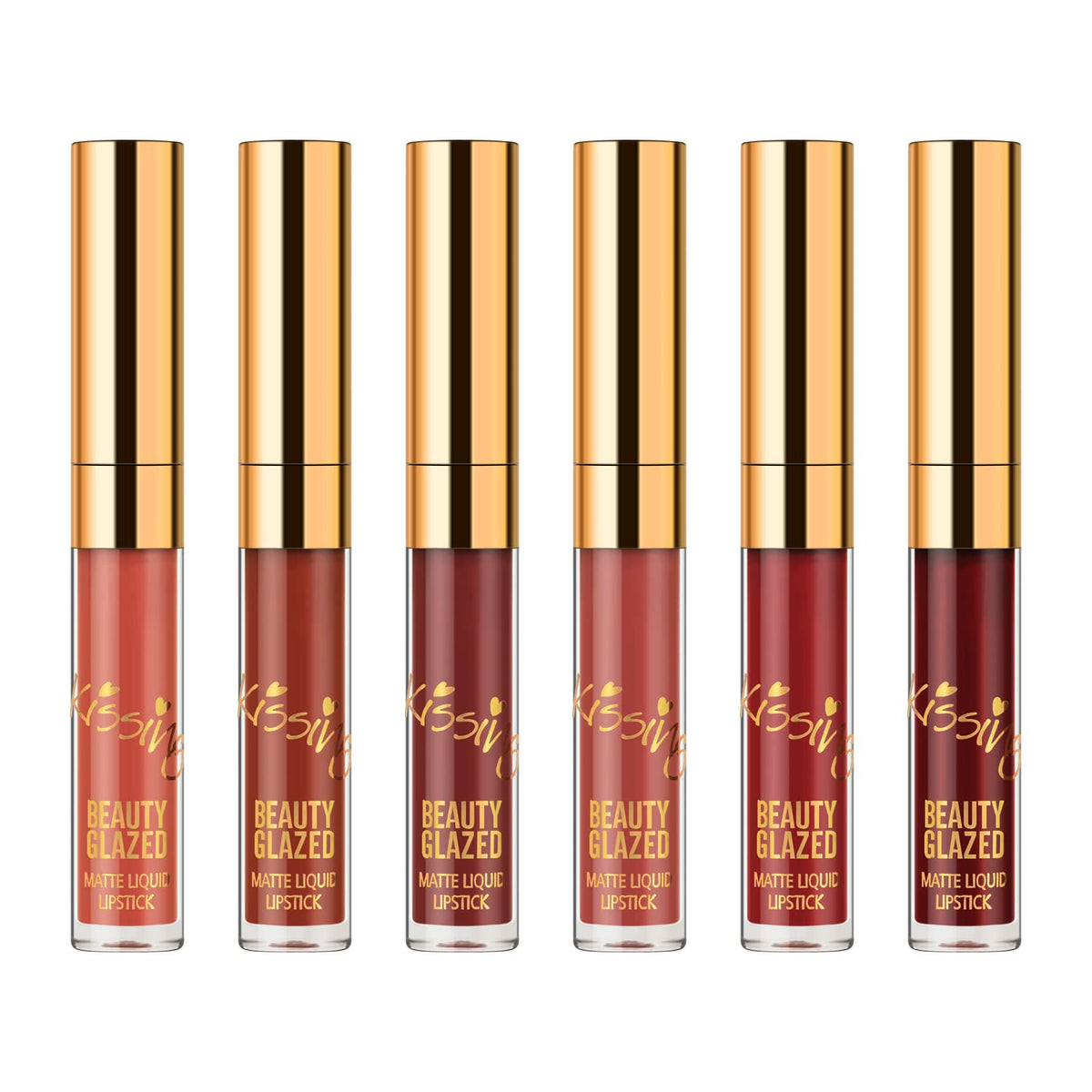 BestLand 6Pcs Matte Liquid Lipstick Set with applicator display
