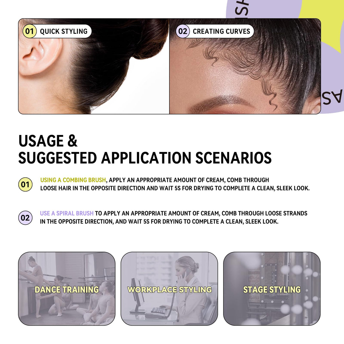 BestLand Hair Finishing Stick with other hair products