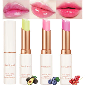 BestLand Jelly Lipstick Set featuring avocado, grape, and blueberry shades