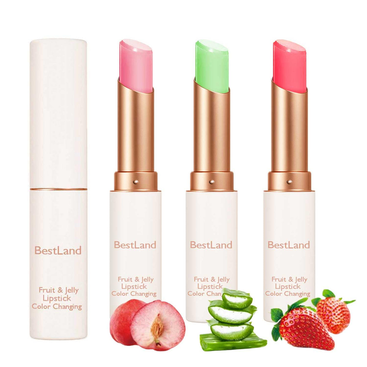 BestLand Jelly Lipstick Set in packaging with three colours
