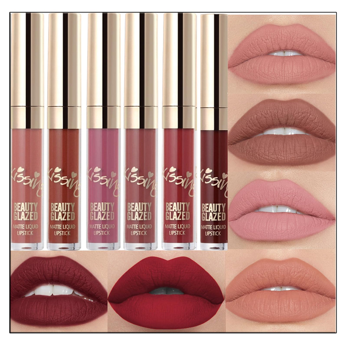 BestLand Matte Liquid Lipstick in soft neutral shade close-up