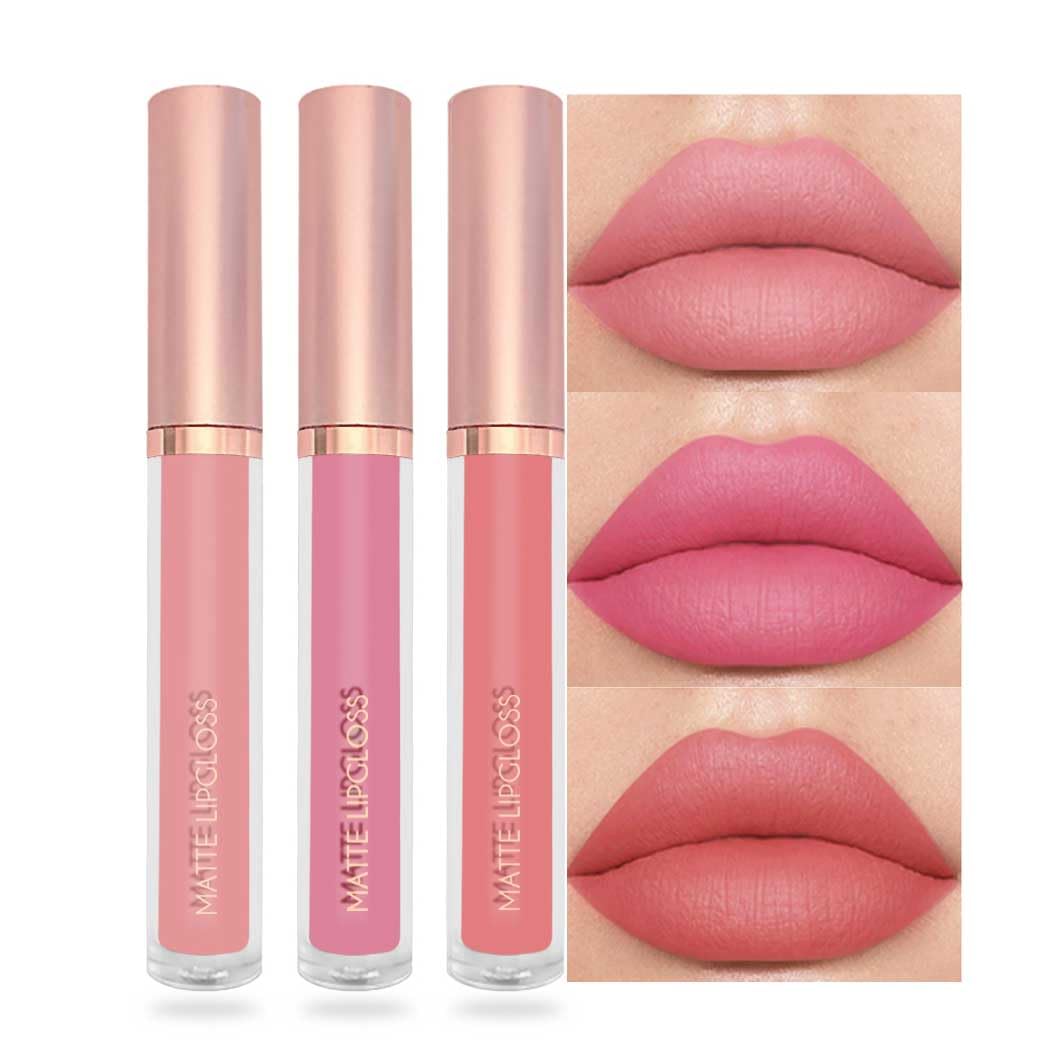 BestLand Soft Romantic Nude Lipstick Set front view with three shades