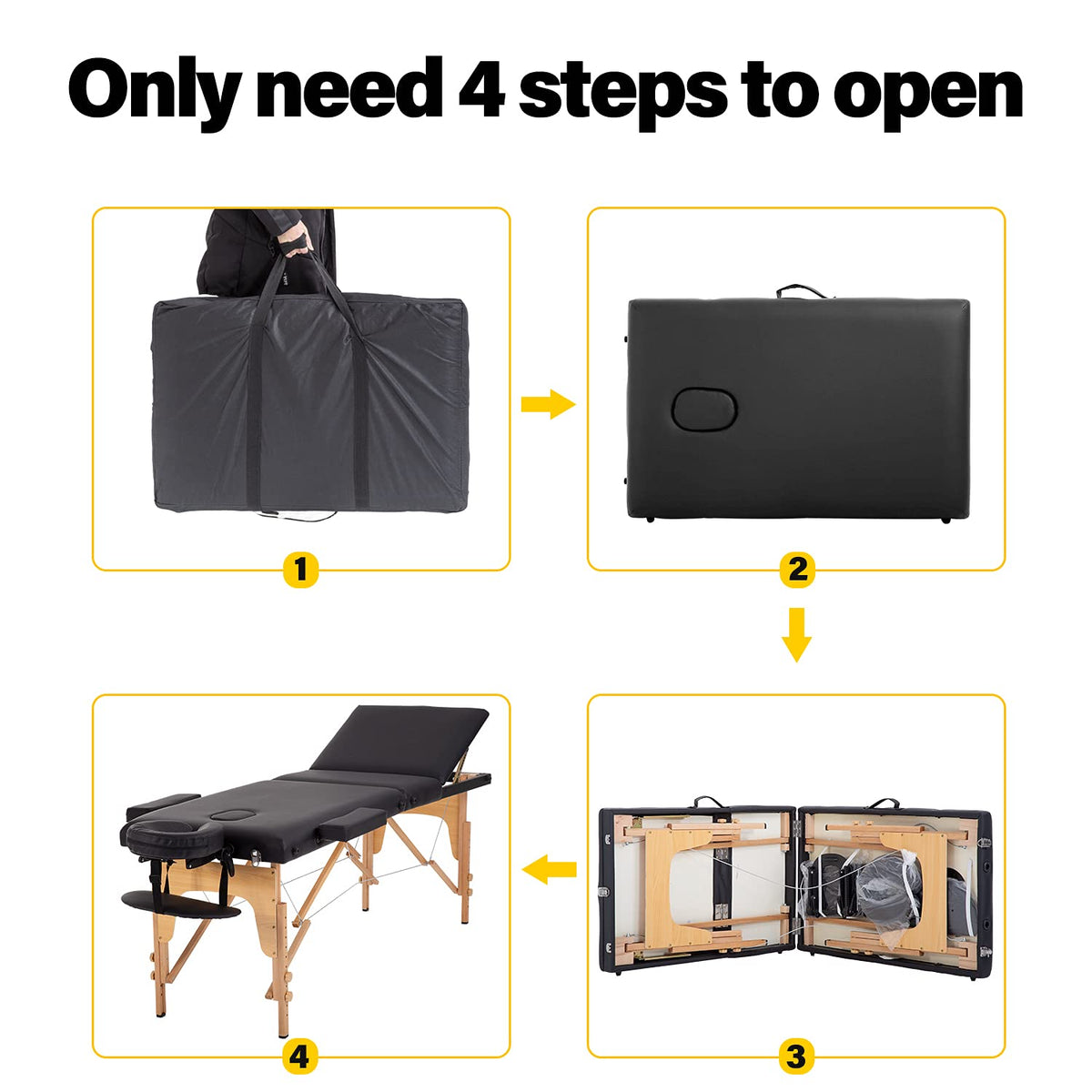 BestMassage Portable Massage Table folded with carrying case