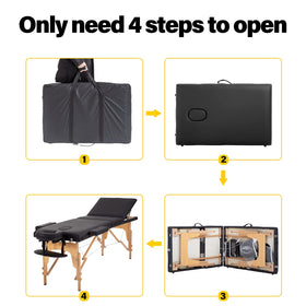 BestMassage Portable Massage Table folded with carrying case