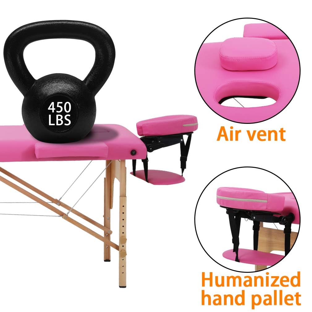BestMassage Portable Massage Table folded with carrying case