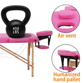 BestMassage Portable Massage Table folded with carrying case