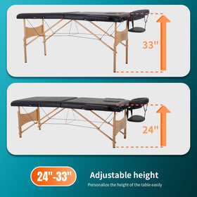 BestMassage Portable Massage Table folded with carrying case