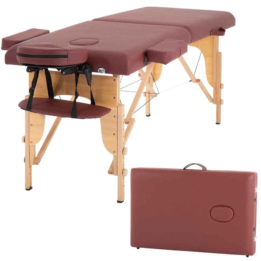 BestMassage Portable Massage Table front view with 2-inch thick sponge