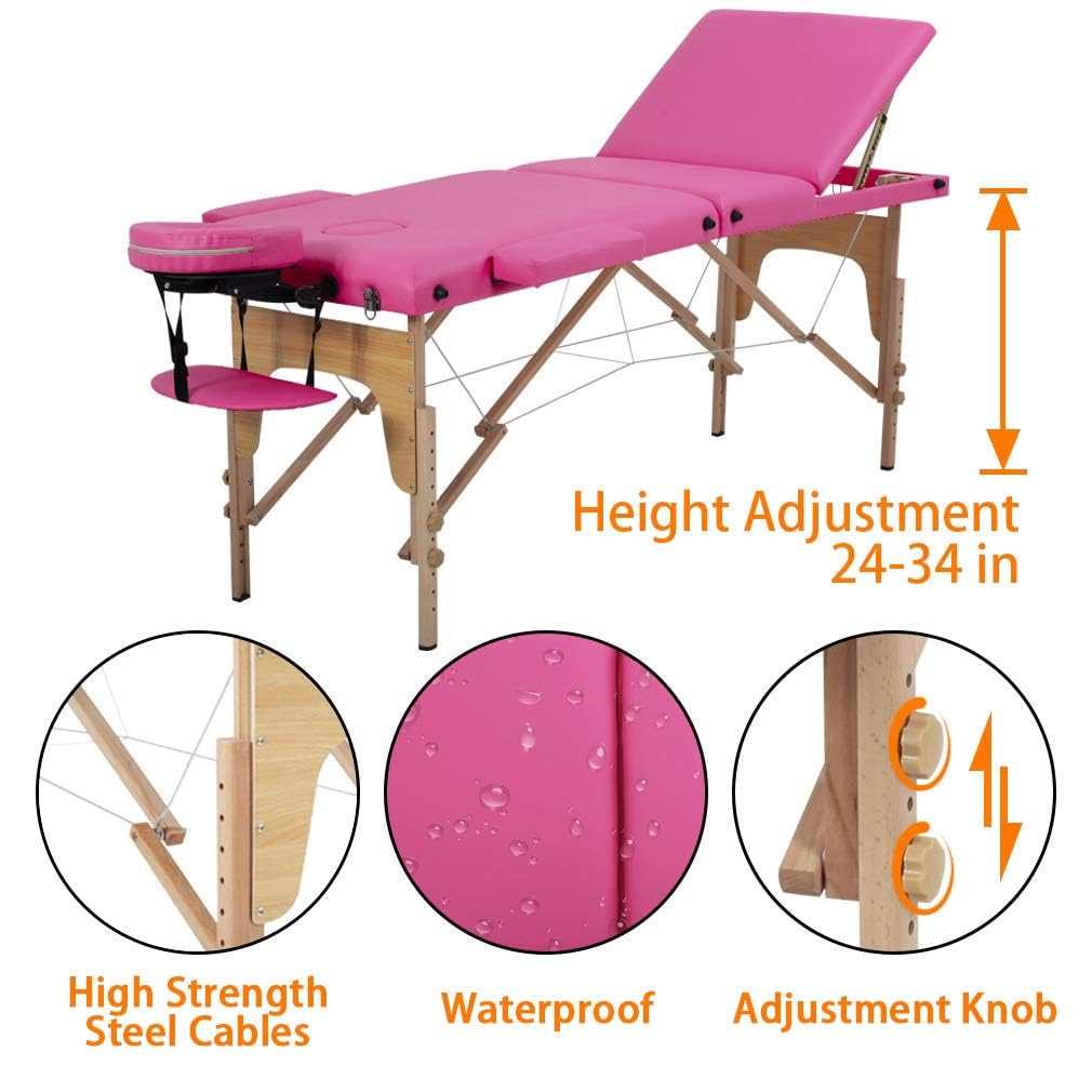 BestMassage Portable Massage Table height adjustment feature close-up