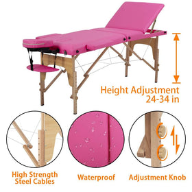 BestMassage Portable Massage Table height adjustment feature close-up