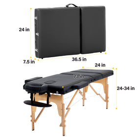 BestMassage Portable Massage Table showing adjustable height feature