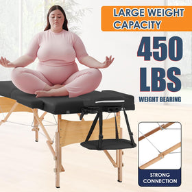 BestMassage Portable Massage Table showing sturdy hardwood construction