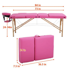 BestMassage Portable Massage Table showing sturdy hardwood frame