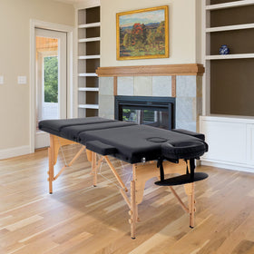 BestMassage Portable Massage Table side view showing height adjustment knobs