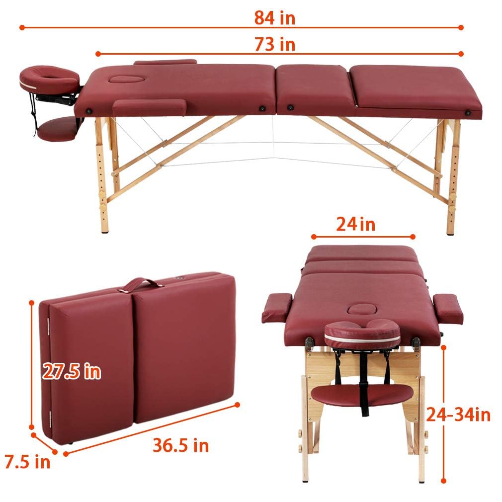 BestMassage Portable Massage Table with safety lock feature