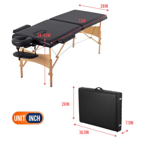 BestMassage Portable Massage Table with side pocket for supplies