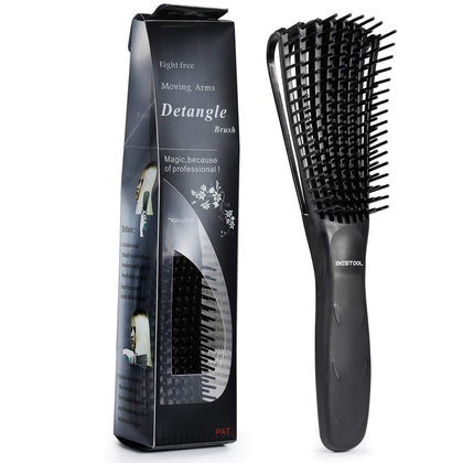 BESTOOL Detangling Brush front view with flexible comb arms