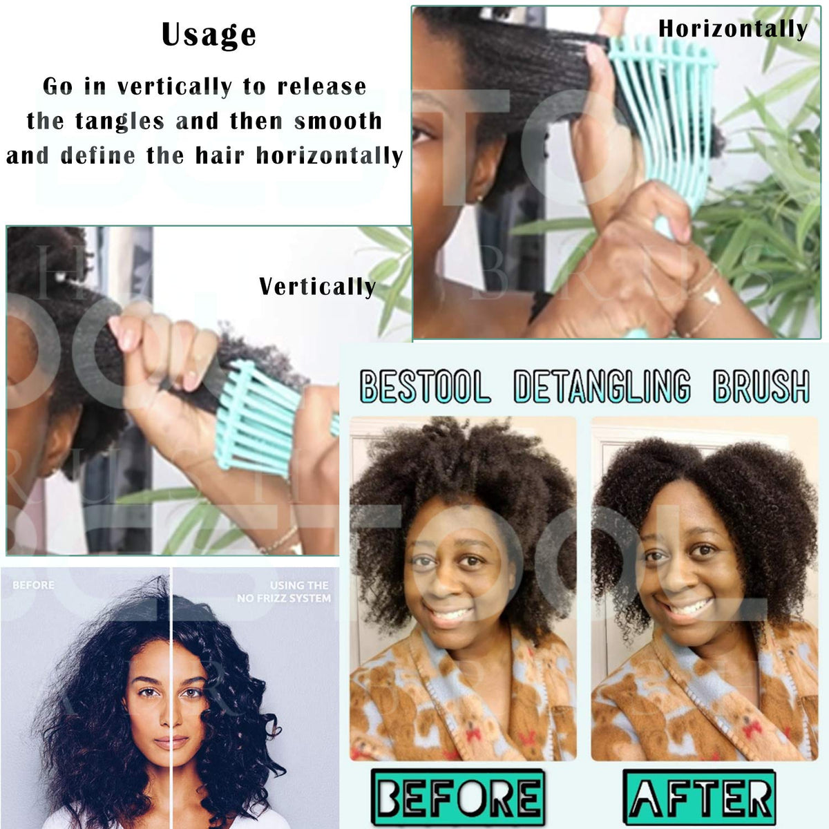 BESTOOL Detangling Brush on a bathroom counter