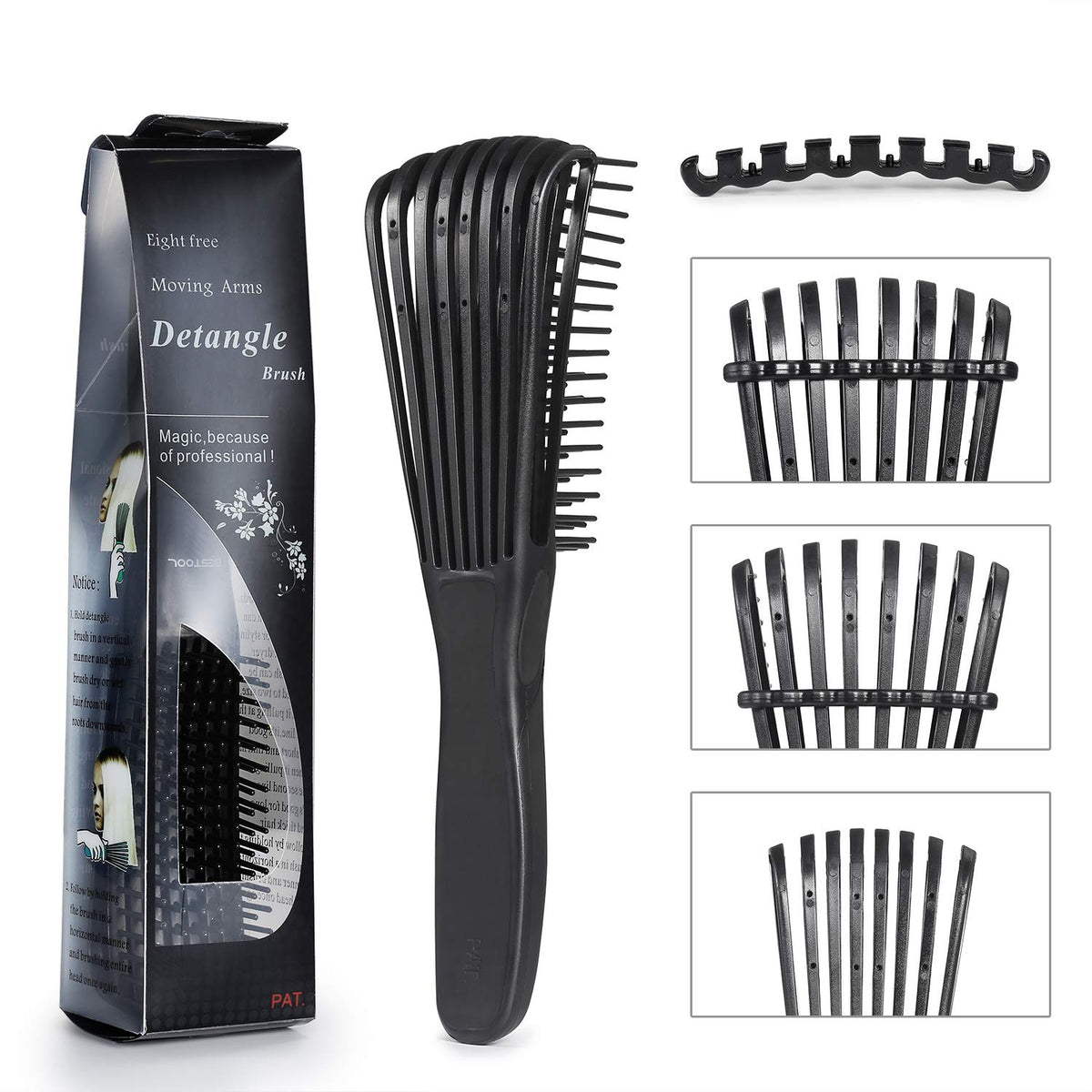 BESTOOL Detangling Brush with hair strands for demonstration