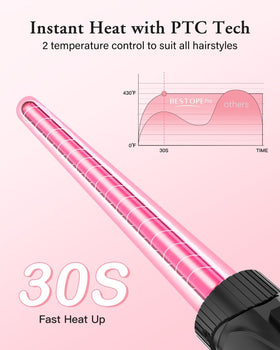 BESTOPE PRO curling wand in use on long hair