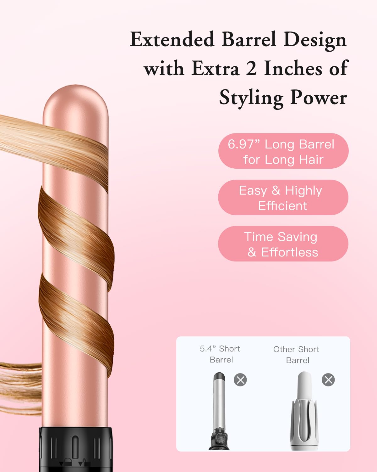 BESTOPE PRO curling wand set displayed with extended barrel