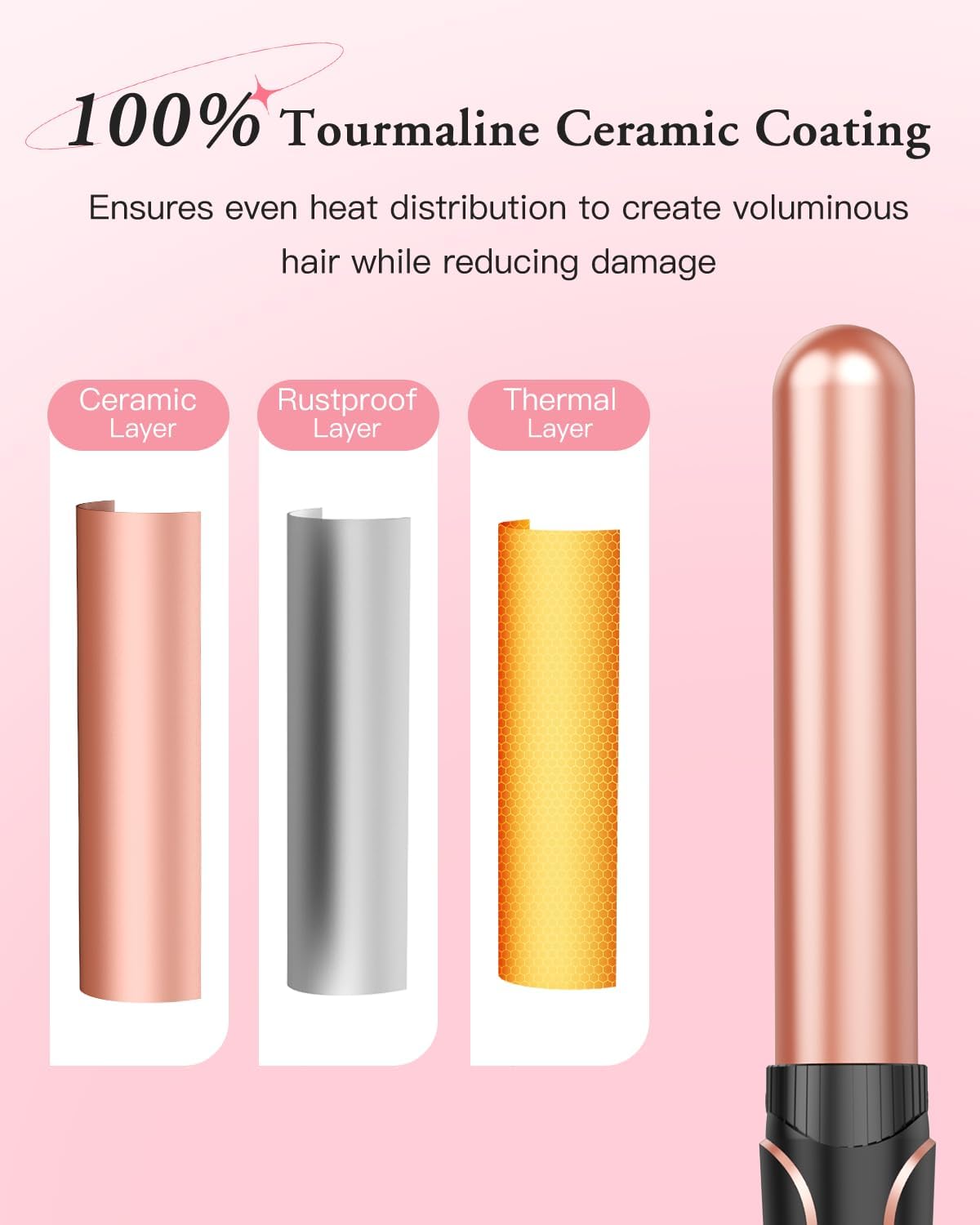 BESTOPE PRO curling wand set with adjustable heat settings