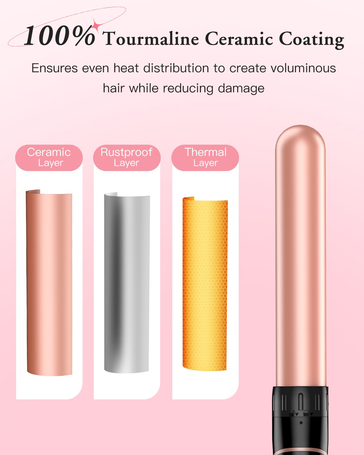 BESTOPE PRO curling wand showing adjustable temperature settings