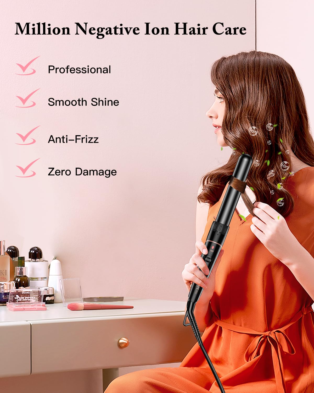 BESTOPE PRO curling wand showing adjustable temperature settings