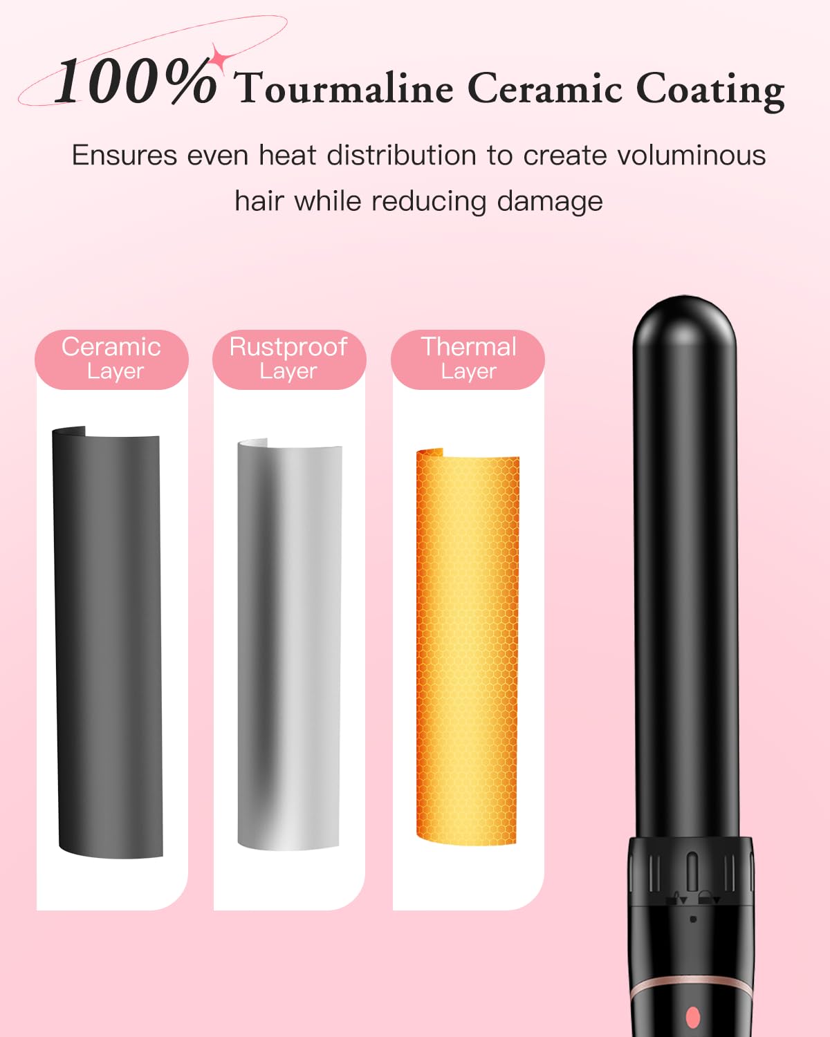 BESTOPE PRO curling wand with 0.4-inch thin barrel