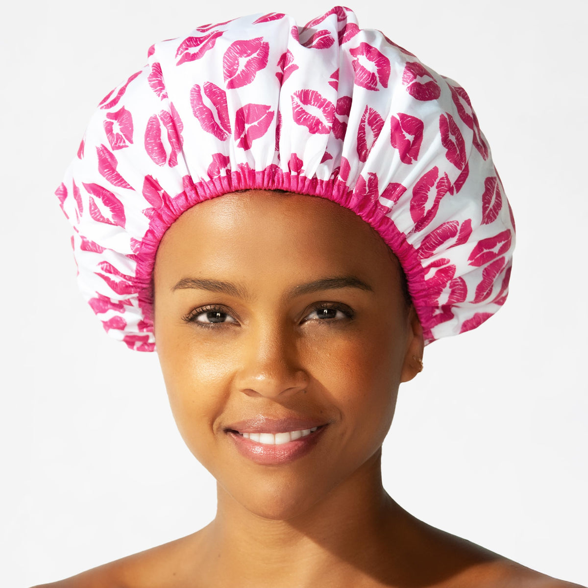 Betty Dain Fashionista Reusable Shower Cap in vibrant design front view