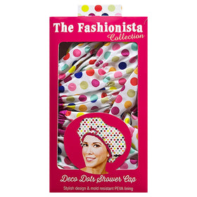 Betty Dain Fashionista Shower Cap Deco Dots packaging
