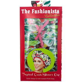 Betty Dain Fashionista Shower Cap folded with packaging