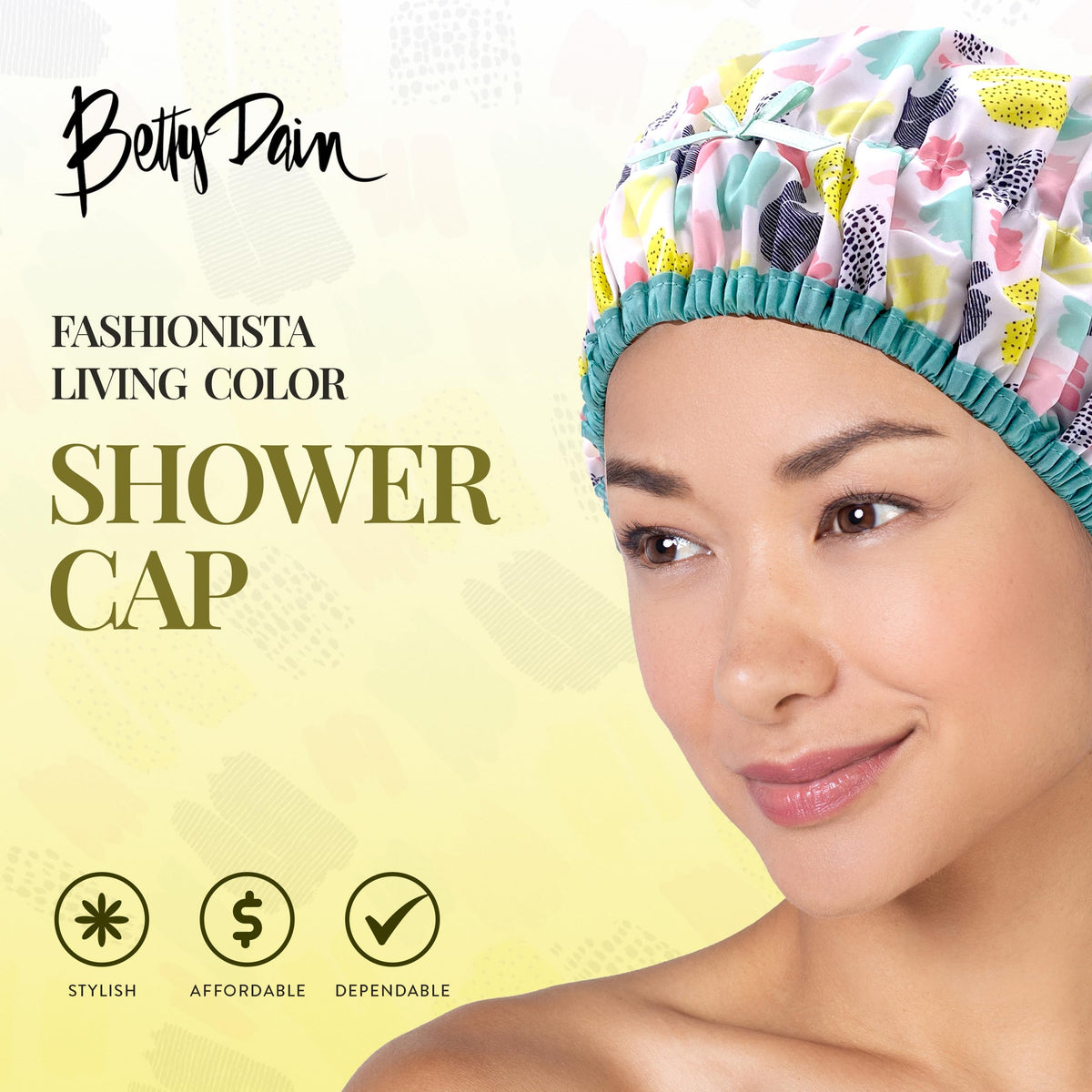 Betty Dain Fashionista Shower Cap showing oversized design and rouching