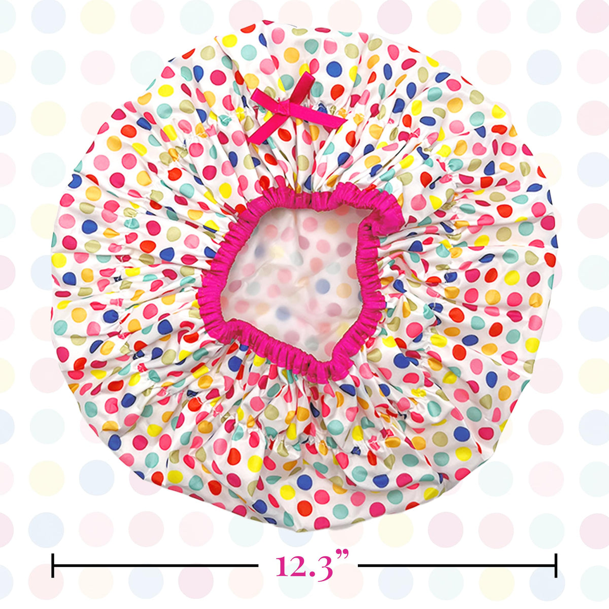 Betty Dain Fashionista Shower Cap showing stretchable elastic trim