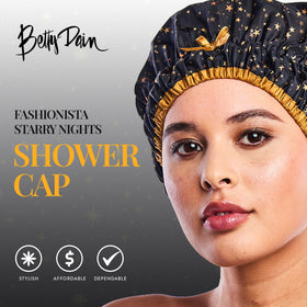 Betty Dain Fashionista Shower Cap showing waterproof design