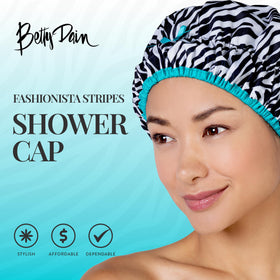 Betty Dain shower cap showing stylish rouching and pattern