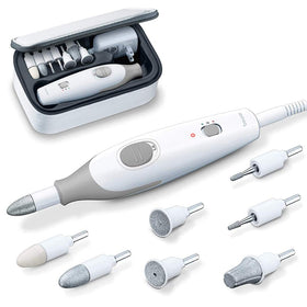 Beurer MP32 Electric Nail Drill front view with attachments