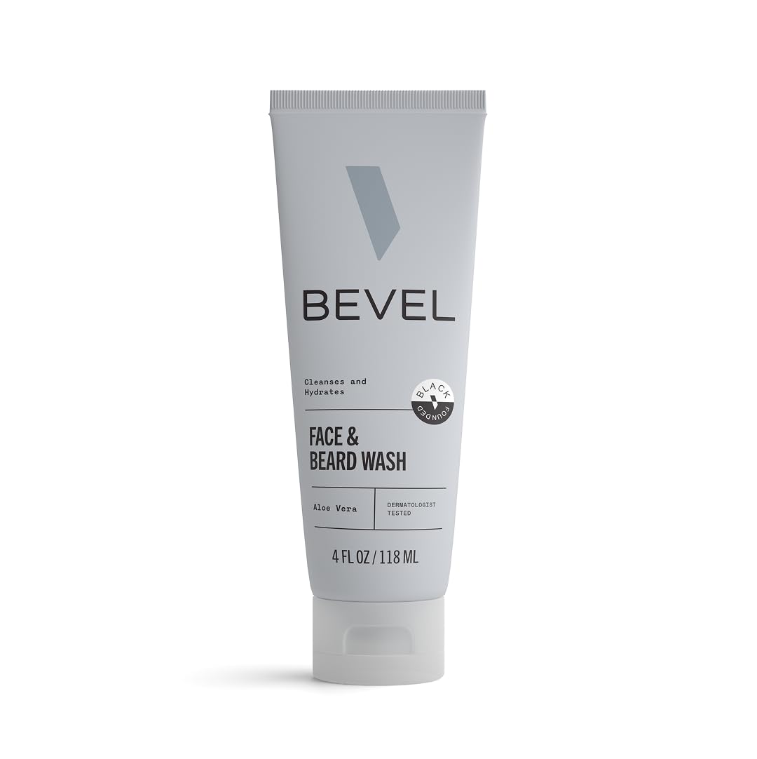 Bevel Face & Beard Wash 4 FL Oz front view with packaging