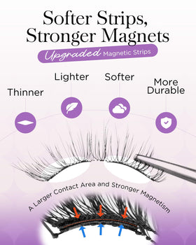 BEYELIAN Soft Magnetic Eyelashes with applicator in use