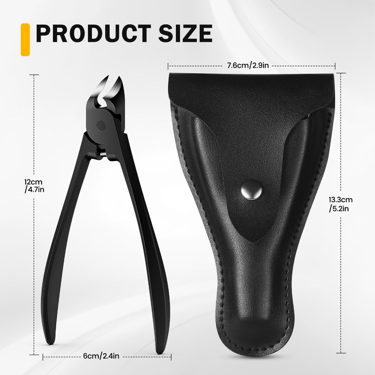BEZOX Thick Toenail Clippers in a lifestyle setting on a bathroom counter