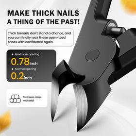 BEZOX Thick Toenail Clippers showing precision cutting blades