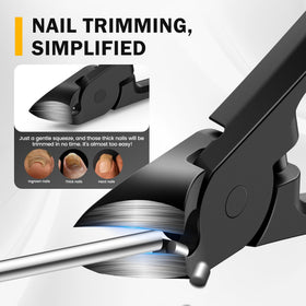 BEZOX Thick Toenail Clippers side view highlighting spring mechanism