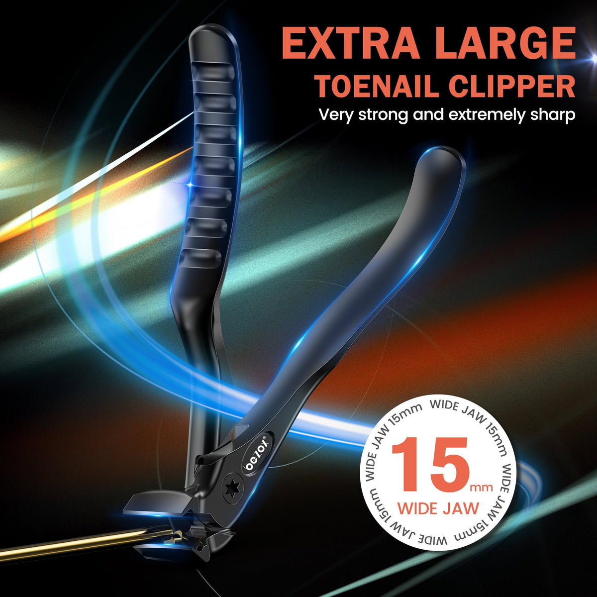 BEZOX Toenail Clippers ergonomic handle close-up