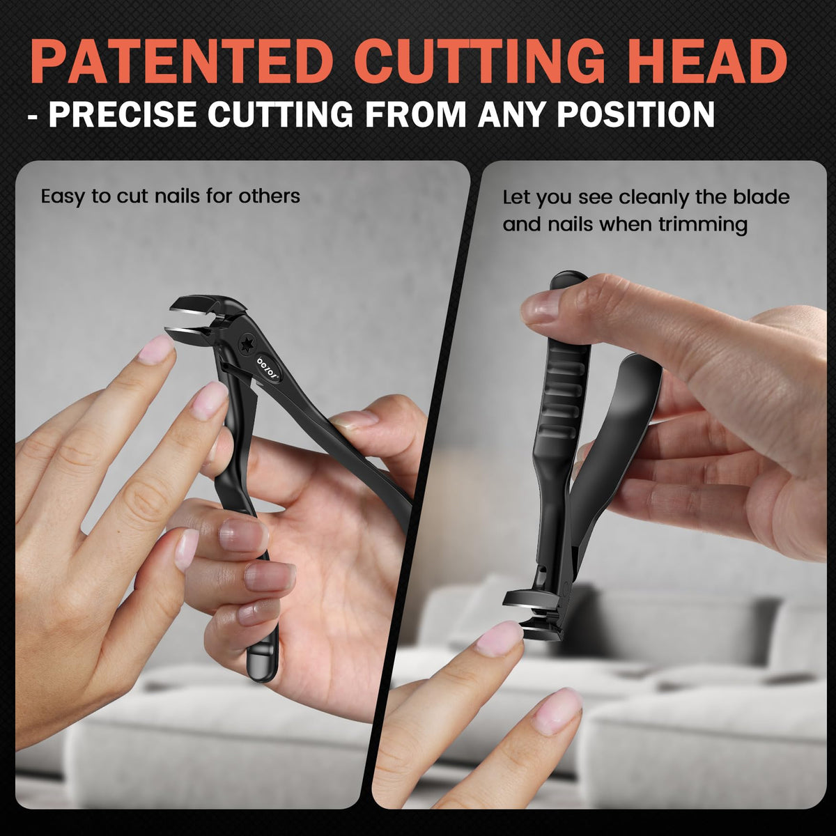 BEZOX Toenail Clippers on a bathroom counter